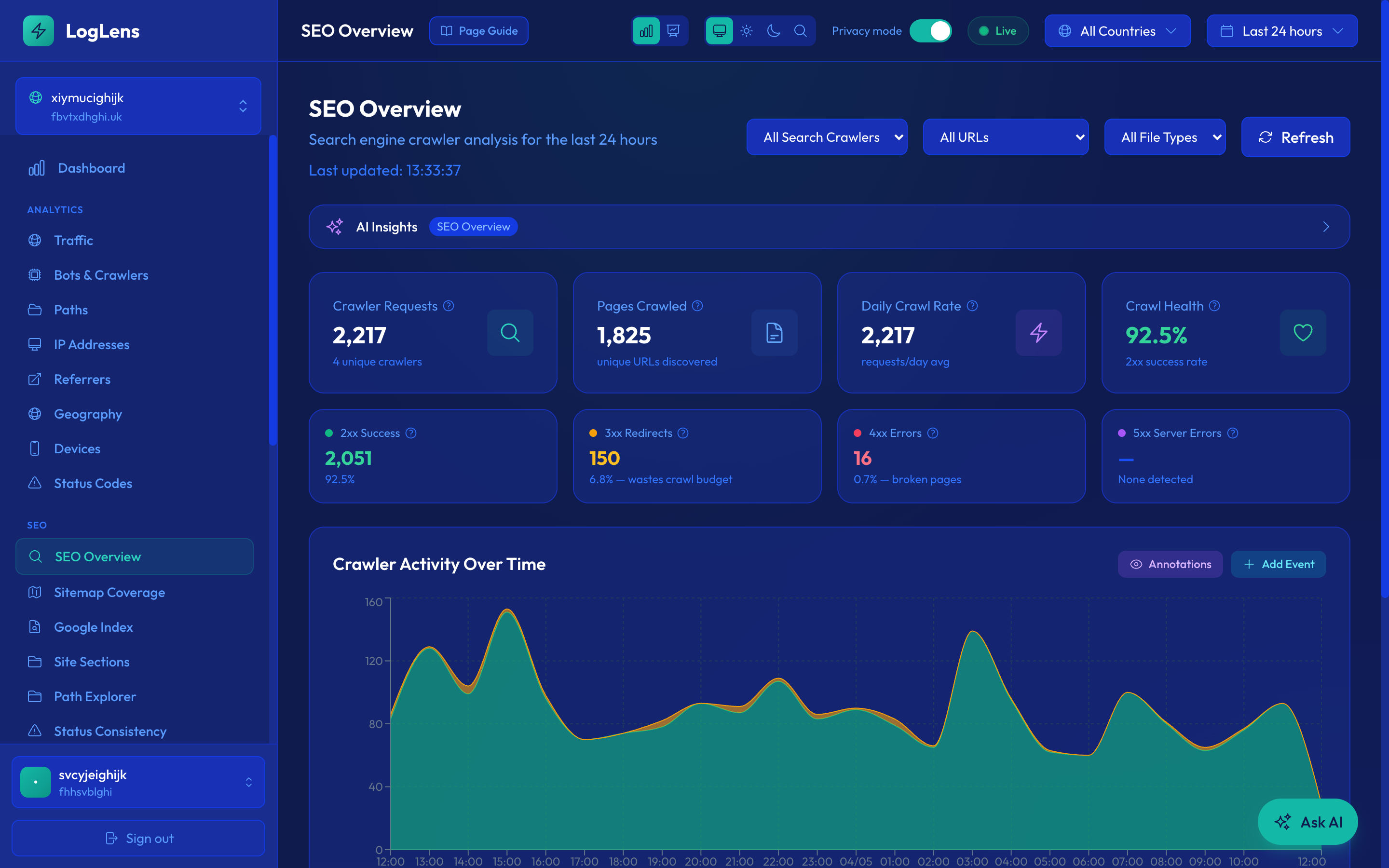 SEO & Crawlers Page